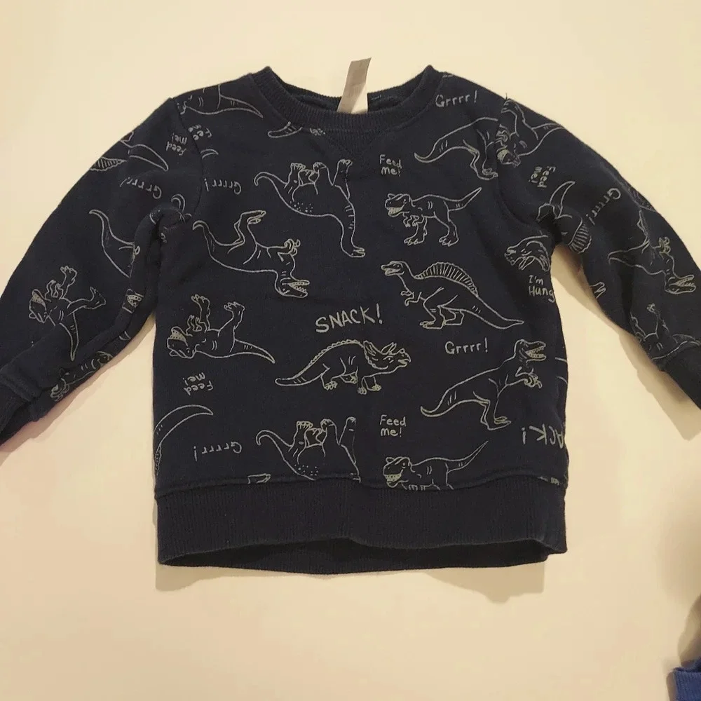Set of 3 Baby Boy Dinosaur Theme Pull Over Sweatshirts in Size 18 Months
